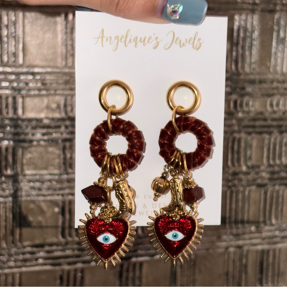 18k Gold Plated Evil Eye Earrings